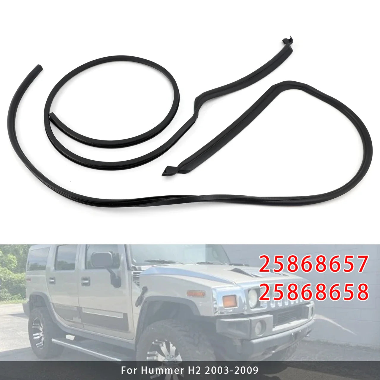 2003-2009 Hummer H2 20859106 Left+Right Door Weatherstrip