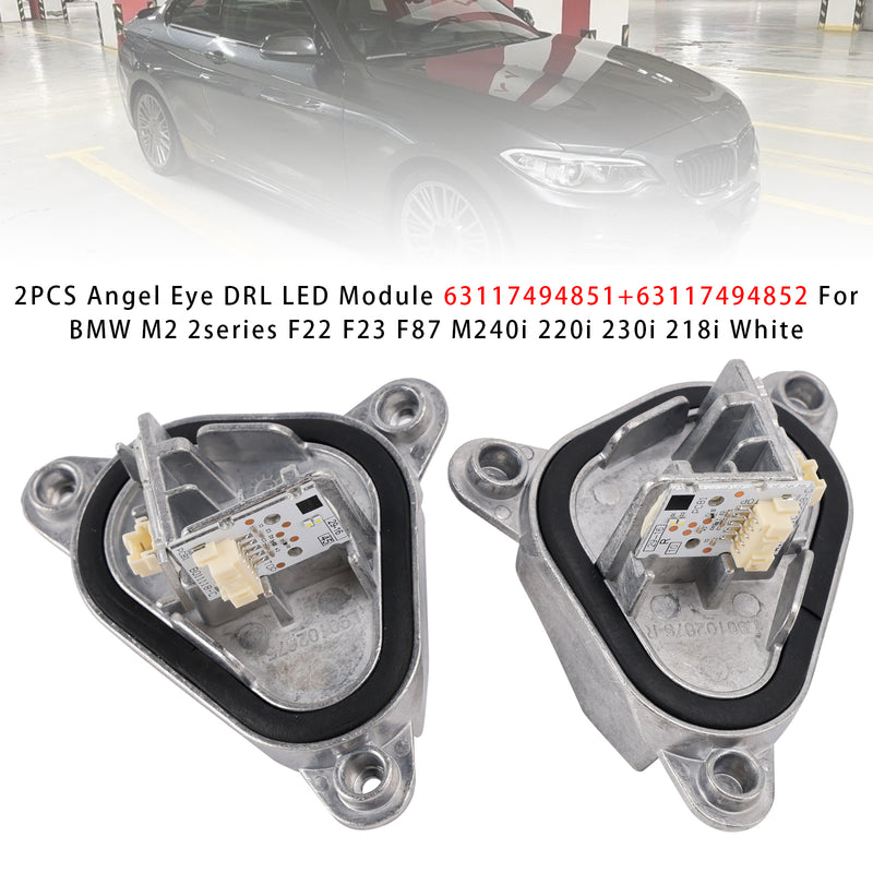 BMW M2 2series F22 F23 F87 M240i 220i White 2PCS Angel Eye DRL LED Module