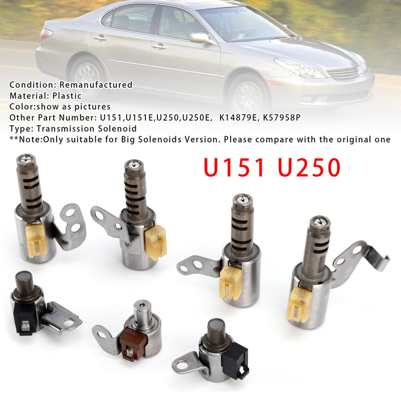 7PCS Transmission Solenoids Kit U151 U250 For  Camry 2004-2011 Big Solenoids