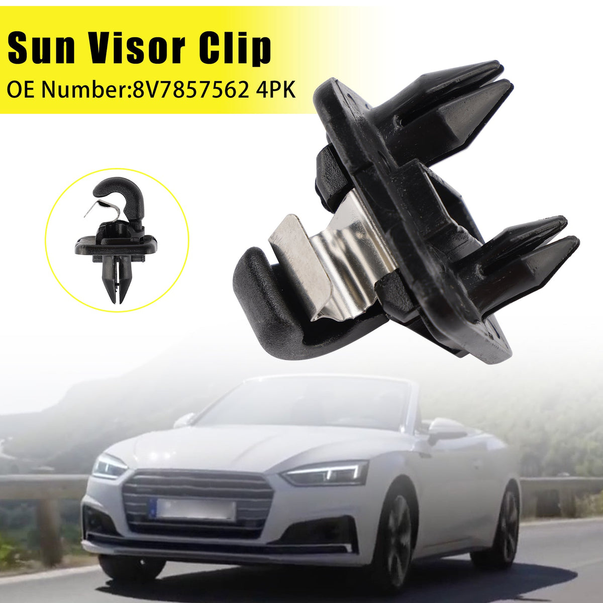 Audi A3 A5 Cabriolet TT Roadster 2017-2019 Sun Visor Clip 8V7857562 4PK