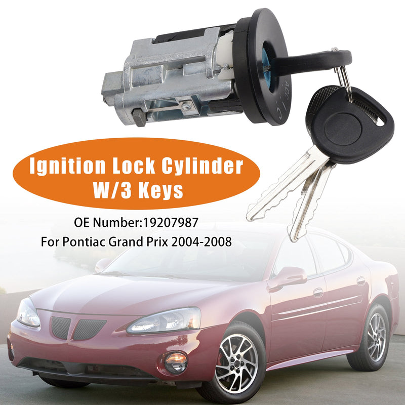 Pontiac Grand Prix 2004-2008 Ignition Lock Cylinder W/3 Keys 19207987