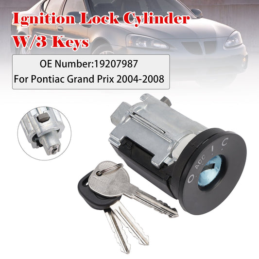 Pontiac Grand Prix 2004-2008 Ignition Lock Cylinder W/3 Keys 19207987