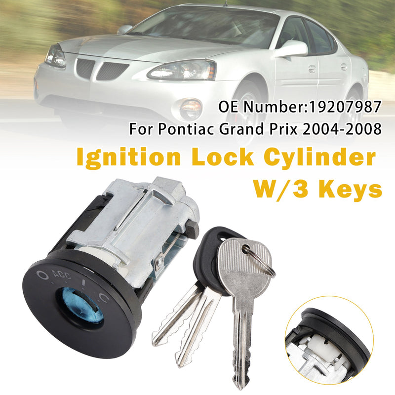 Pontiac Grand Prix 2004-2008 Ignition Lock Cylinder W/3 Keys 19207987