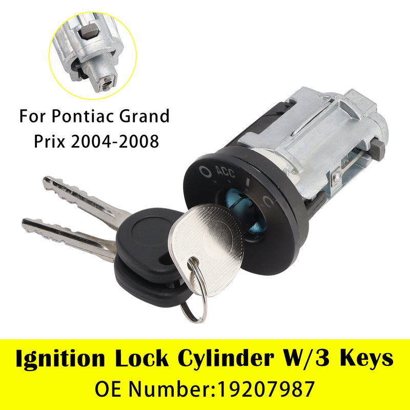 Pontiac Grand Prix 2004-2008 Ignition Lock Cylinder W/3 Keys 19207987