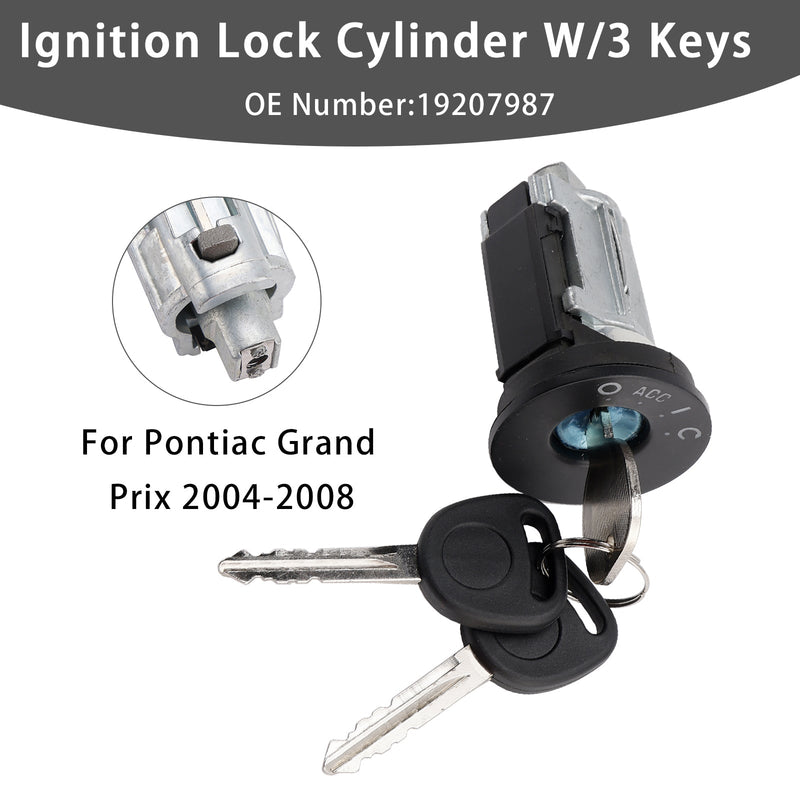 Pontiac Grand Prix 2004-2008 Ignition Lock Cylinder W/3 Keys 19207987