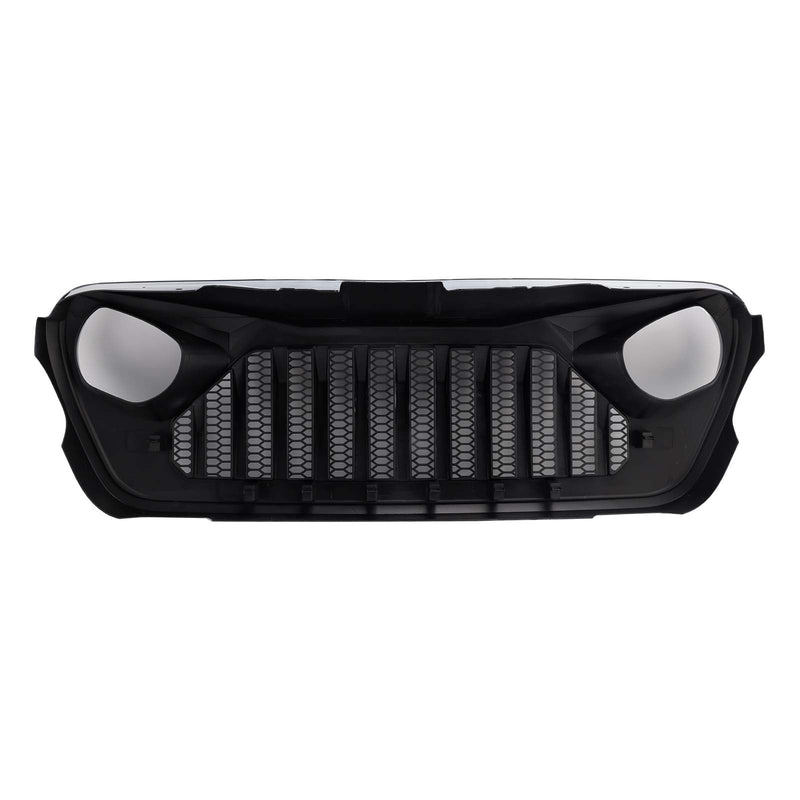 2018-2023 Jeep Wrangler JL JT White & Black Front Vader Grille Bumper Grill