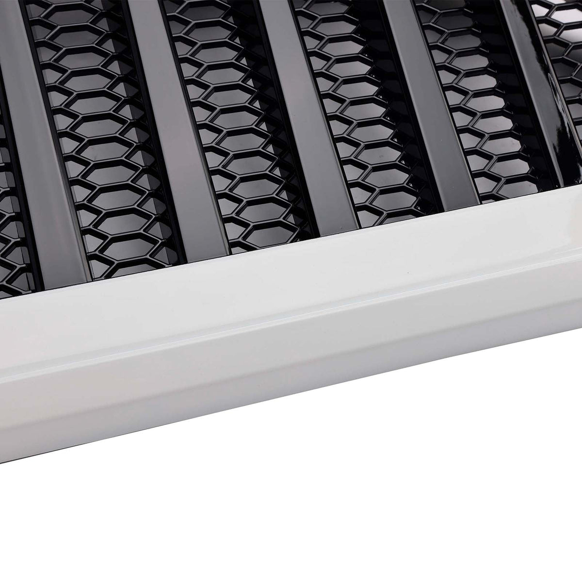 2018-2023 Jeep Wrangler JL JT White & Black Front Vader Grille Bumper Grill