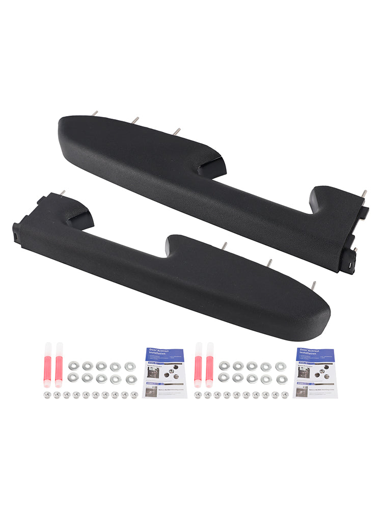 Left+Right Black Front Armrest Repair Kit For Chevy Silverado 1500 2500HD 3500HD 2010-2014