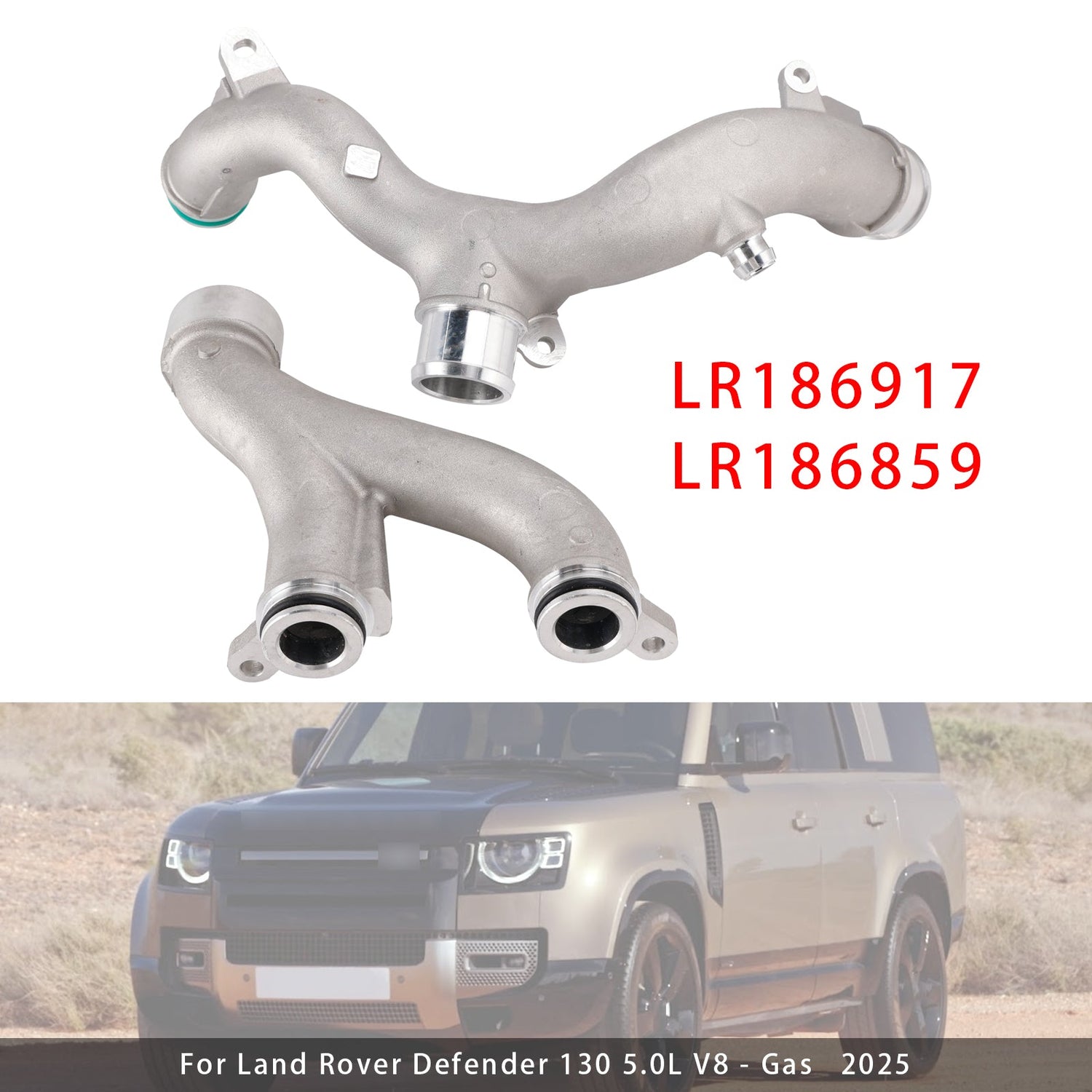 2PCS Coolant Crossover Pipe LR186917 LR186859 For Land Rover LR4 V2 3.0 5.0