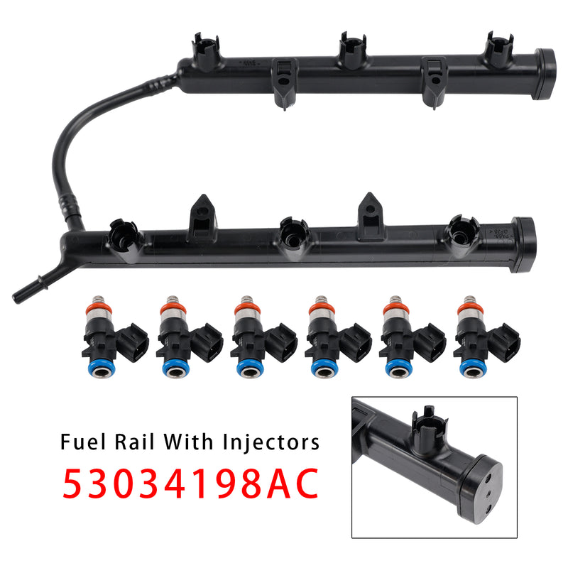 Dodge Jeep Ram Chrysler 2011-2025 3.6L 53034198AC Fuel Rail With Injectors