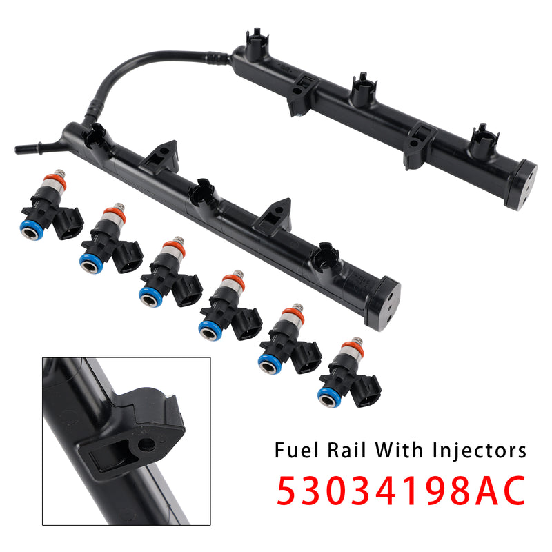 Dodge Jeep Ram Chrysler 2011-2025 3.6L 53034198AC Fuel Rail With Injectors
