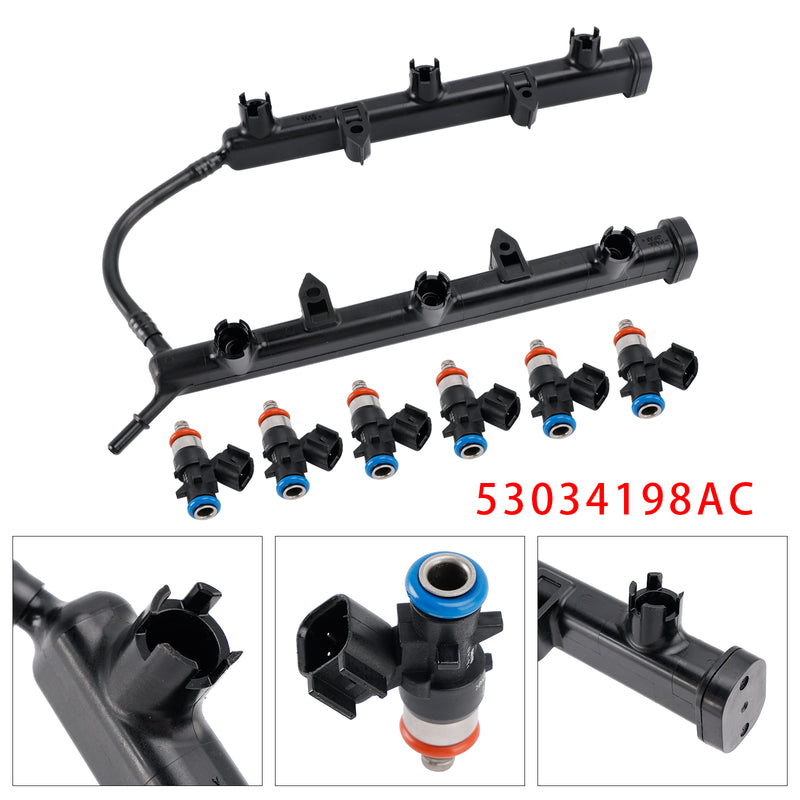 Dodge Jeep Ram Chrysler 2011-2025 3.6L 53034198AC Fuel Rail With Injectors