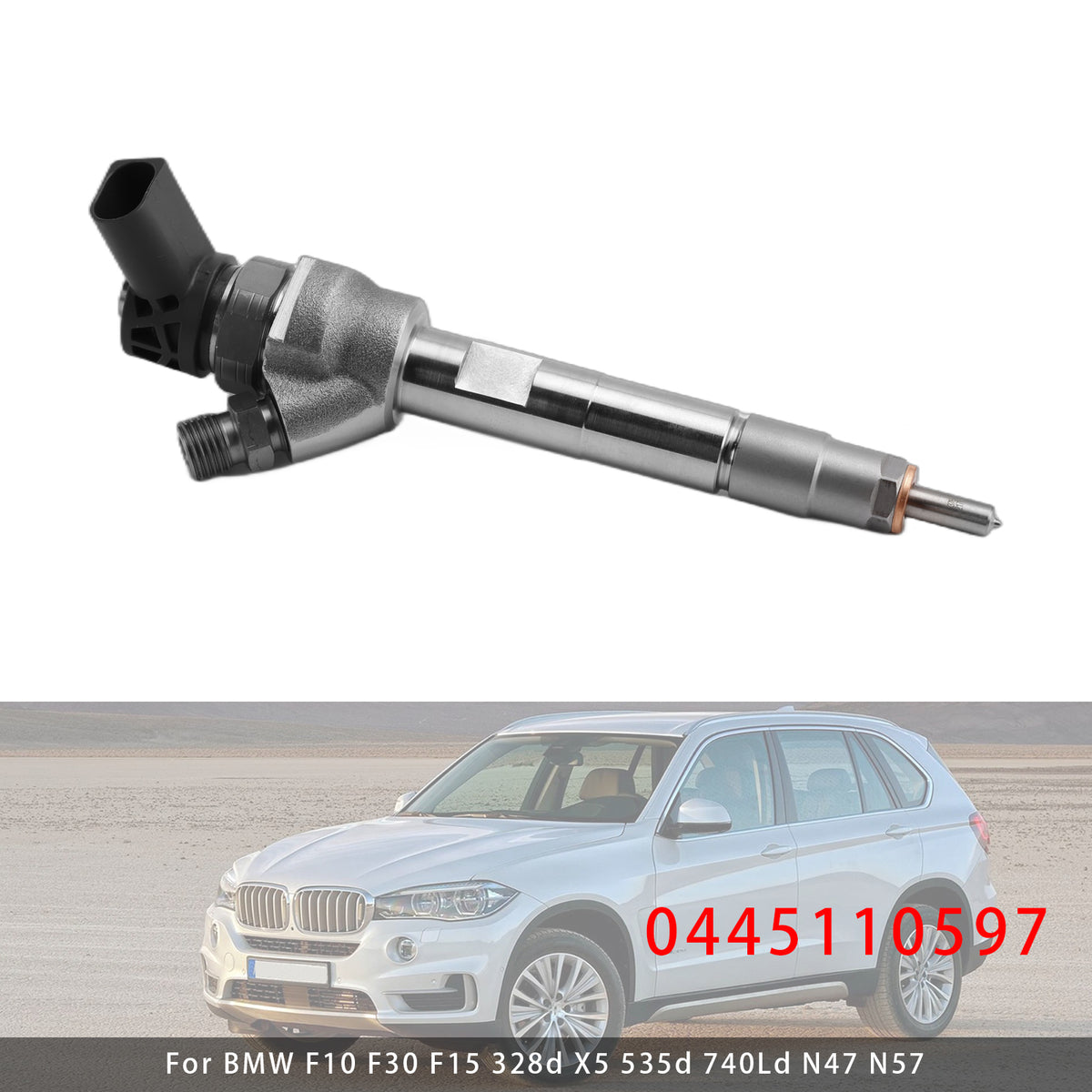 BMW F10 F30 F15 328d X5 535d 740Ld N47 N57 0445110597 1PCS Fuel Injector