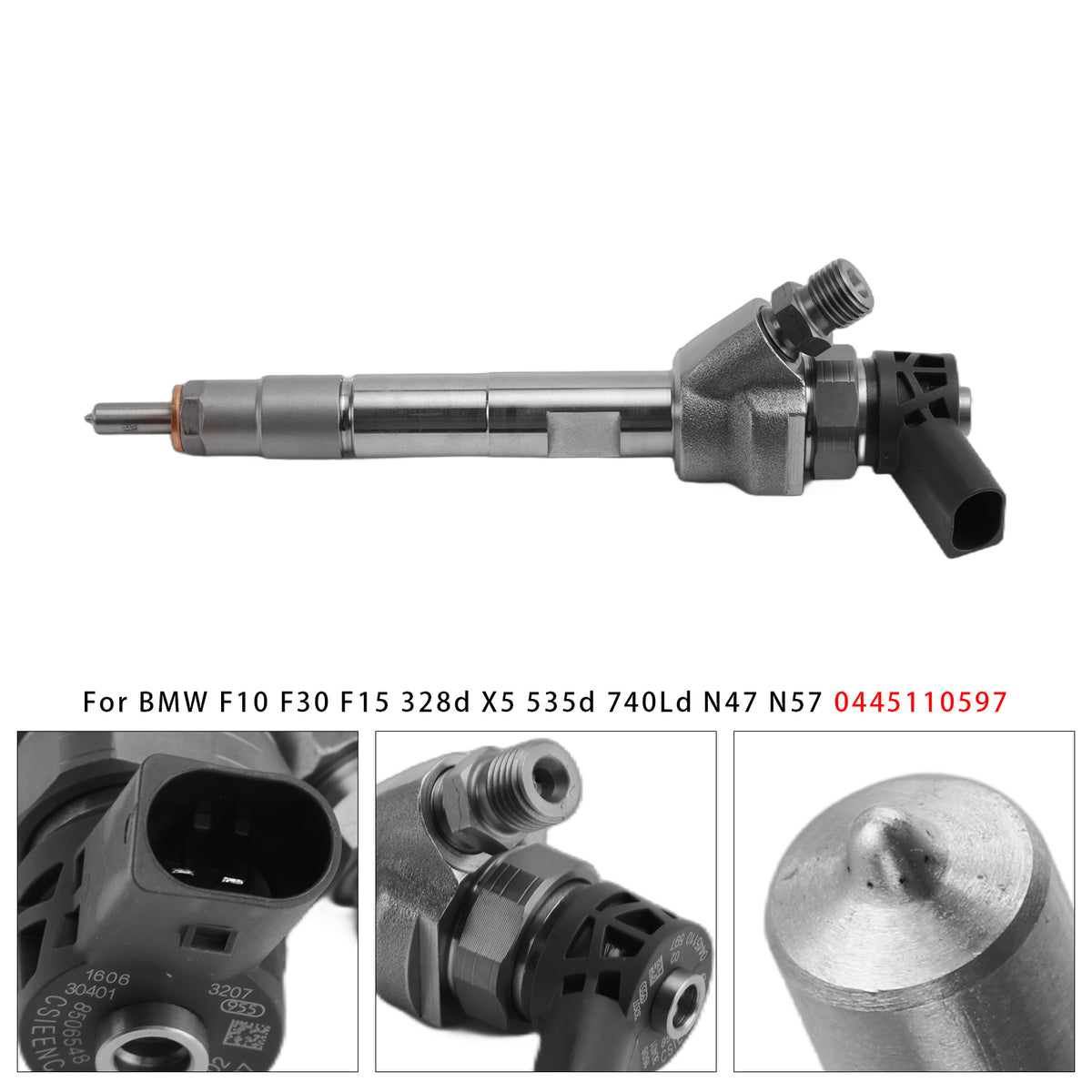 BMW F10 F30 F15 328d X5 535d 740Ld N47 N57 0445110597 1PCS Fuel Injector