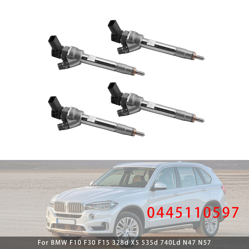 BMW F10 F30 F15 328d X5 535d 740Ld N47 N57 0445110597 4PCS Fuel Injector