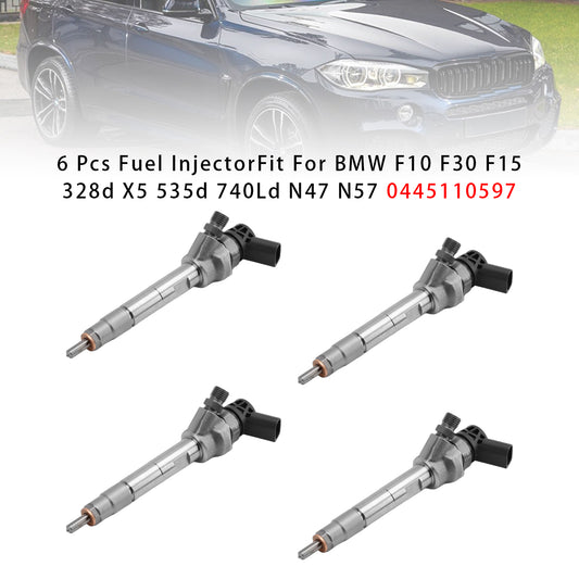 BMW F10 F30 F15 328d X5 535d 740Ld N47 N57 0445110597 4PCS Fuel Injector