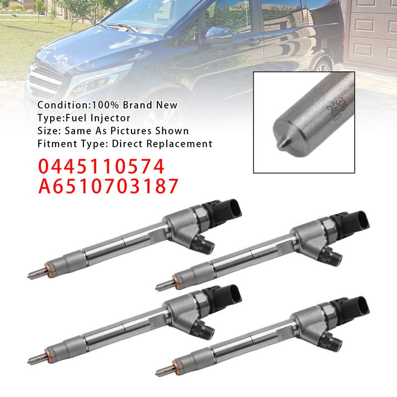 Mercedes V Class Vito Mixto W447 0445110574 A6510703187 4PCS Fuel Injector