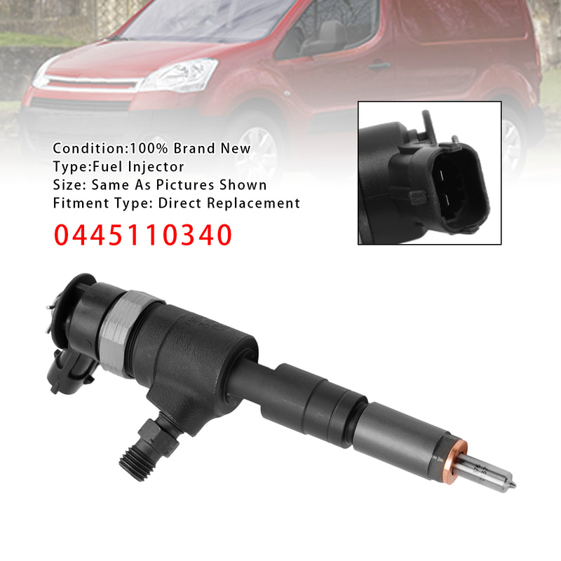 Opel Citroen Ford FIAT Fiesta Peugeot 1.6 HDi 0445110340 1PCS Fuel Injector