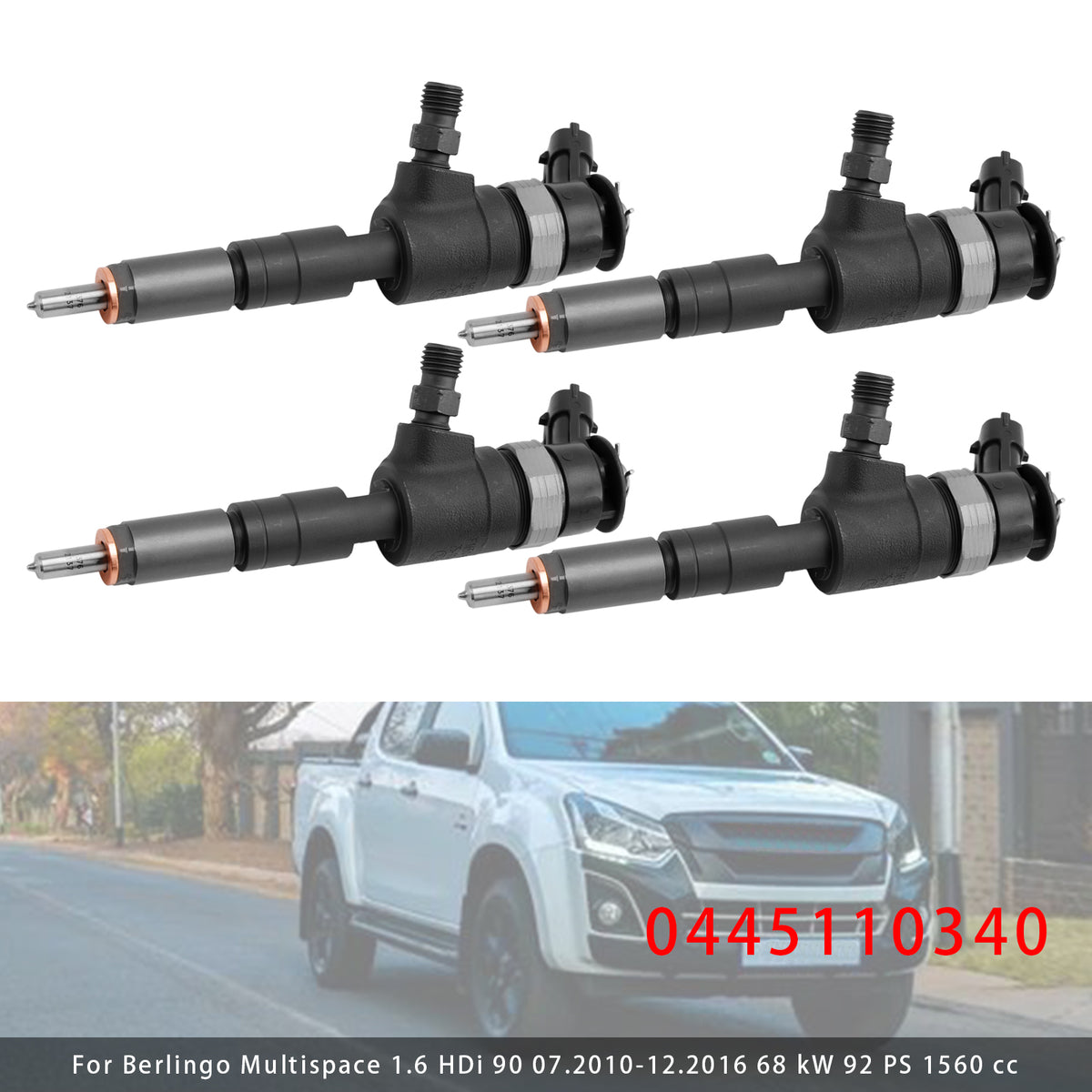 Opel Citroen Ford FIAT Fiesta Peugeot 1.6 HDi 0445110340 4PCS Fuel Injector