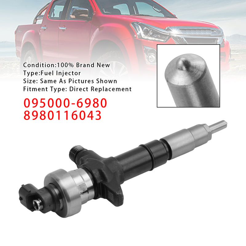 Isuzu Dmax Holden 3.0L 4JJ1 095000-6980 8980116043 1PCS Fuel Injector