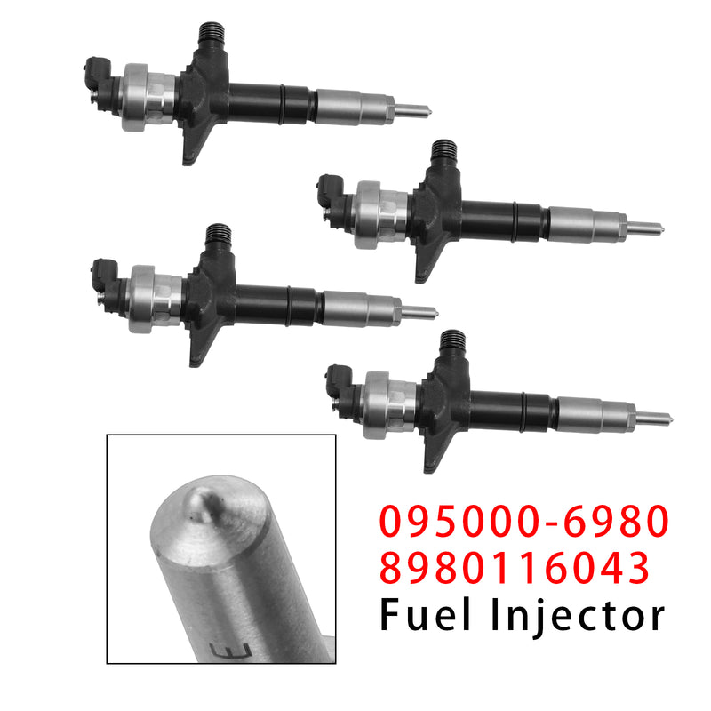 Isuzu Dmax Holden 3.0L 4JJ1 095000-6980 8980116043 4PCS Fuel Injector