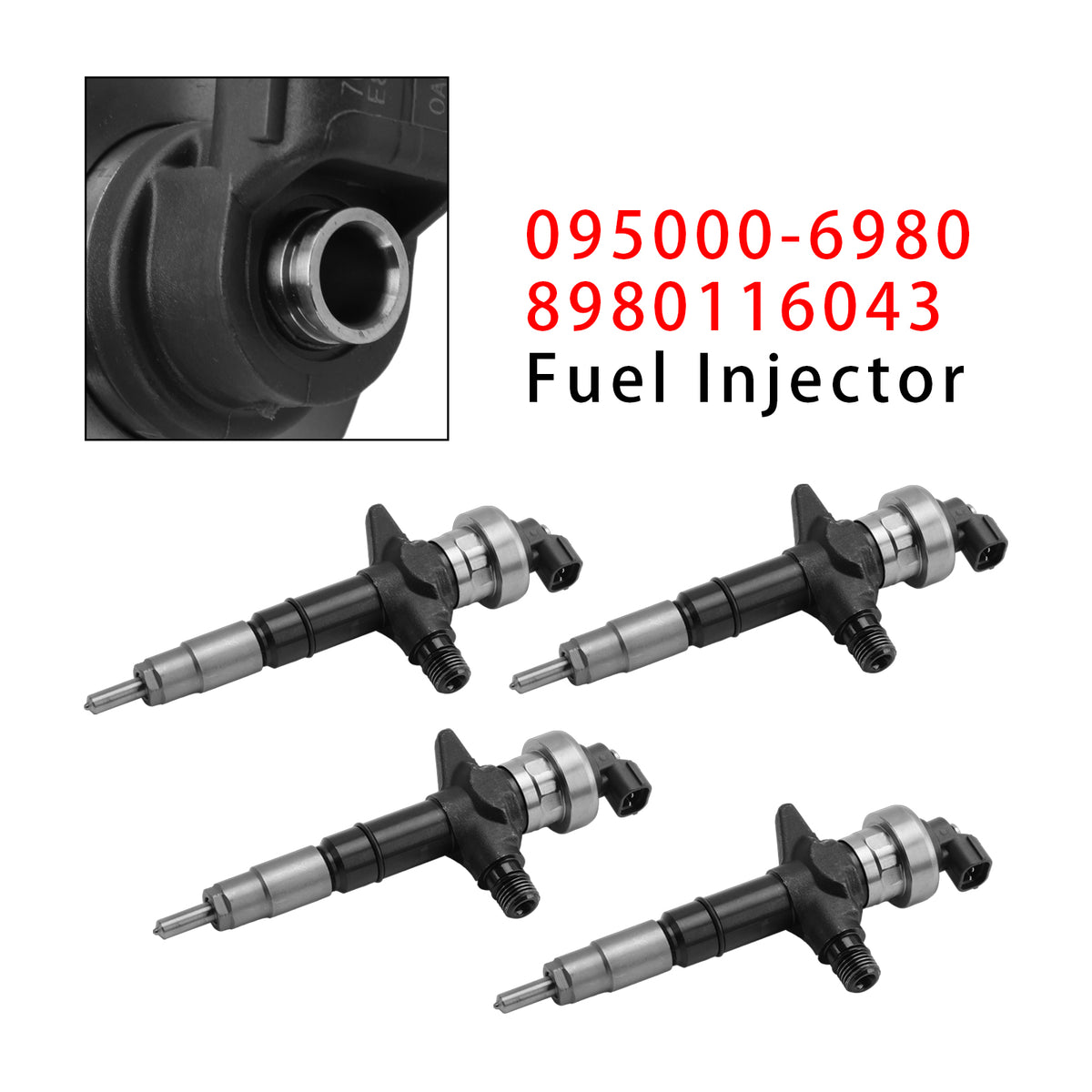 Isuzu Dmax Holden 3.0L 4JJ1 095000-6980 8980116043 4PCS Fuel Injector