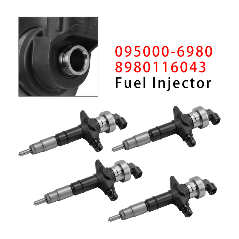 Isuzu Dmax Holden 3.0L 4JJ1 095000-6980 8980116043 4PCS Fuel Injector
