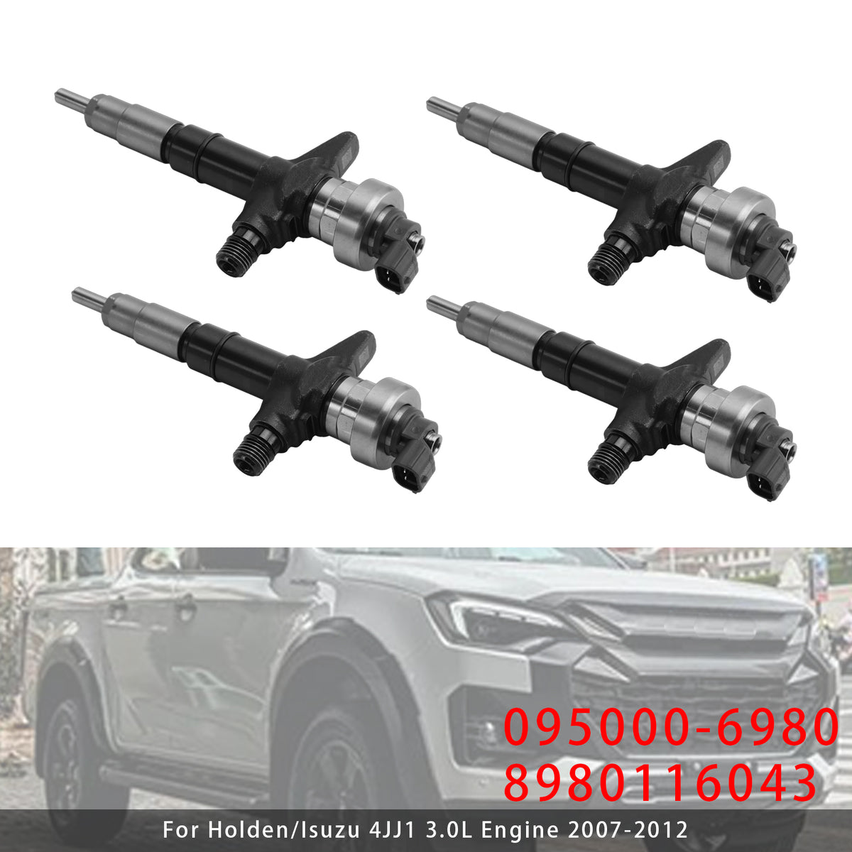 Isuzu Dmax Holden 3.0L 4JJ1 095000-6980 8980116043 4PCS Fuel Injector