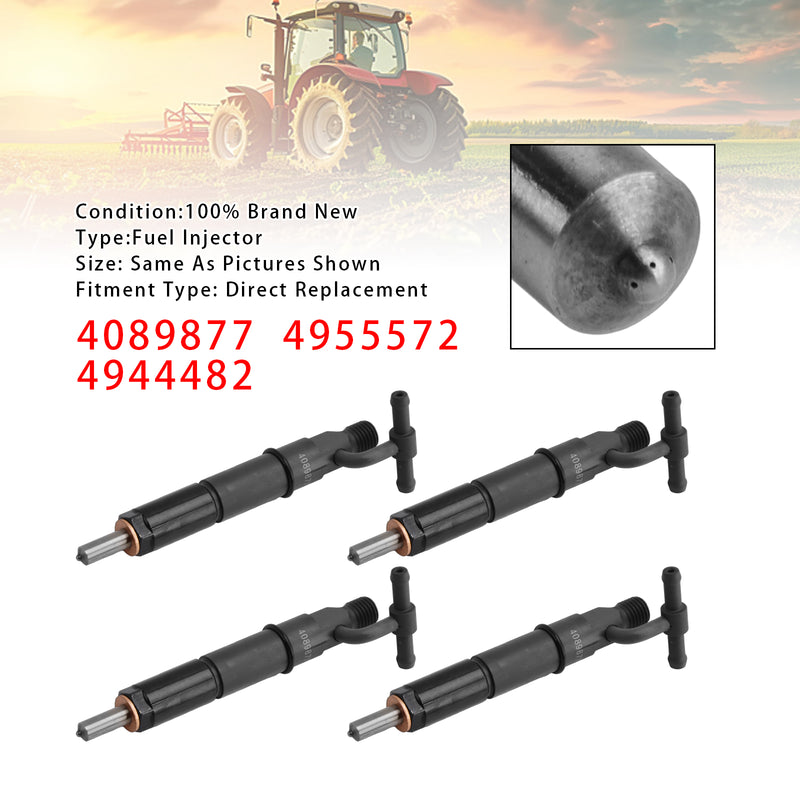 Cummins B3.3 QSB3.3 Engine 4089877 4955572 4944482 4PCS Fuel Injector
