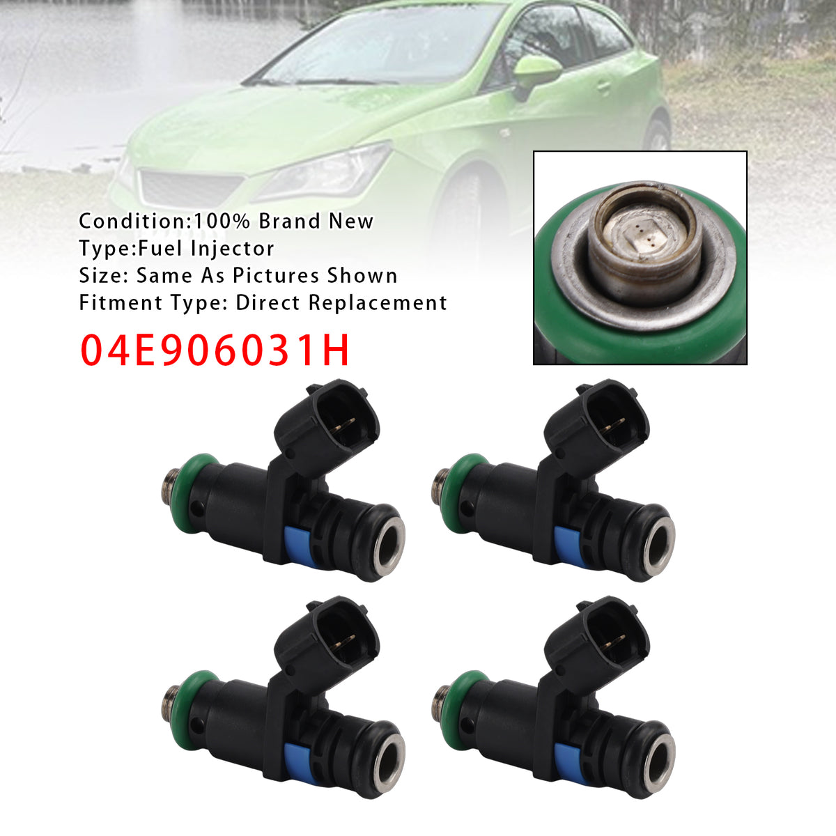 Seat Arona Ibiza Skoda Fabia VW Golf Polo 1.0 04E906031H 4PCS Fuel Injector