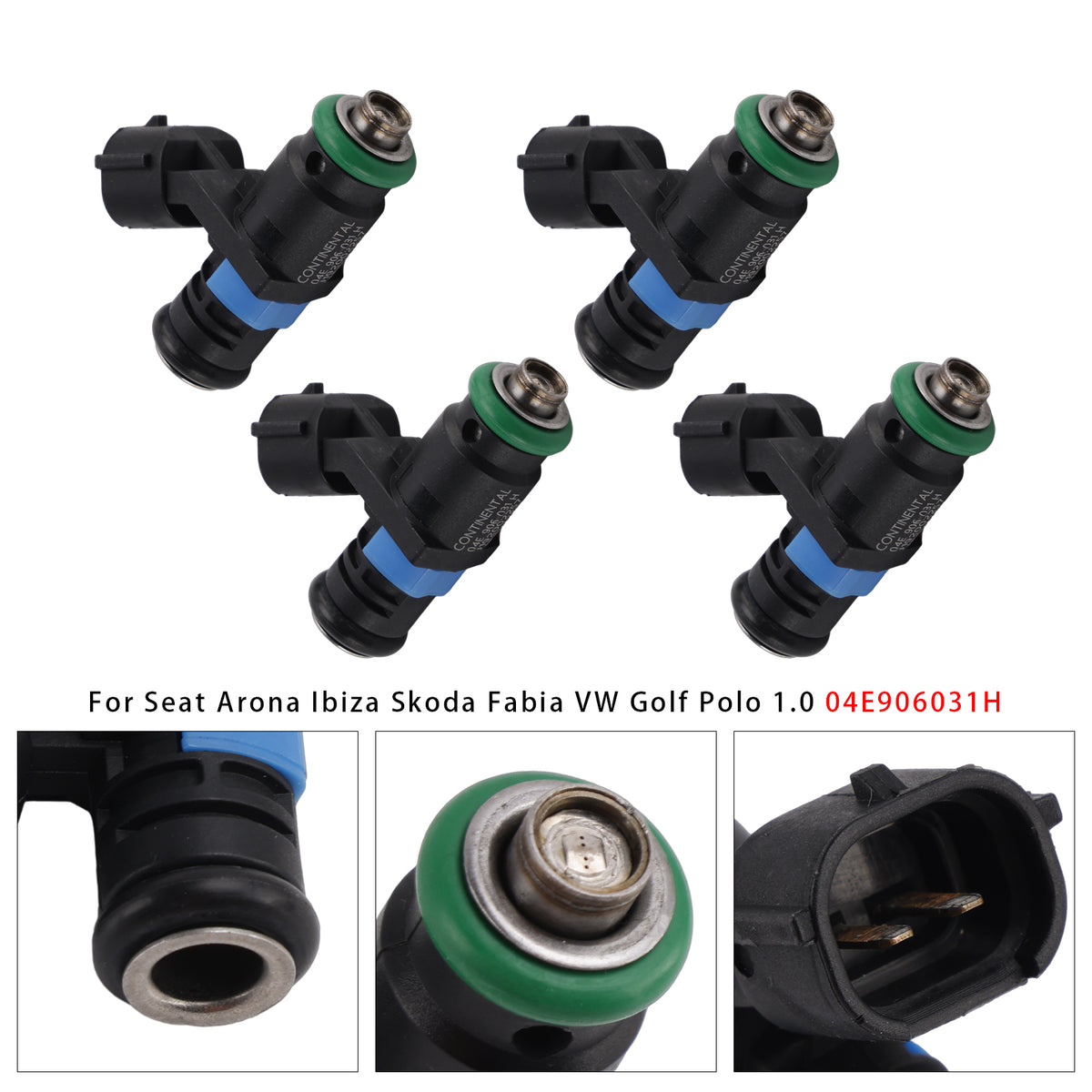 Seat Arona Ibiza Skoda Fabia VW Golf Polo 1.0 04E906031H 4PCS Fuel Injector