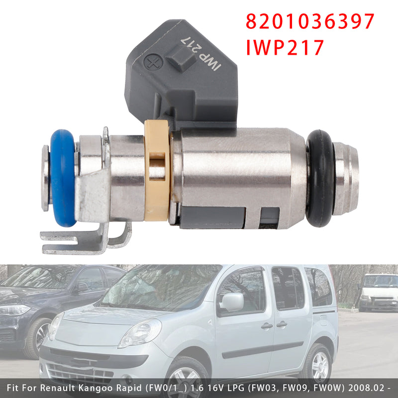 Renault Dacia Kangoo Duster 1.6 16V 8201036397 IWP217 1PCS Fuel Injector