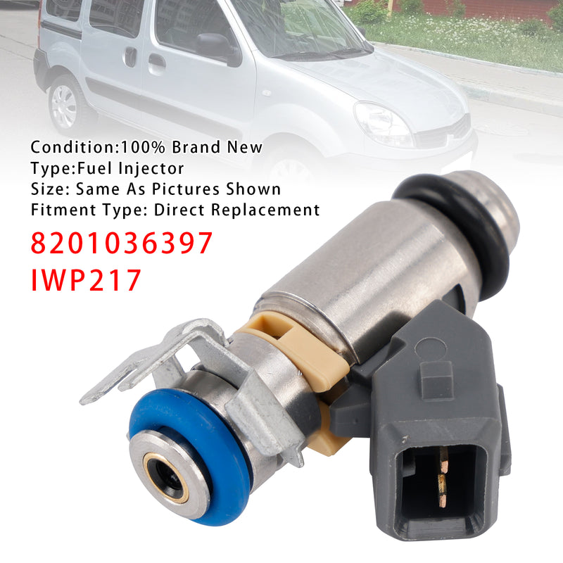 Renault Dacia Kangoo Duster 1.6 16V 8201036397 IWP217 1PCS Fuel Injector