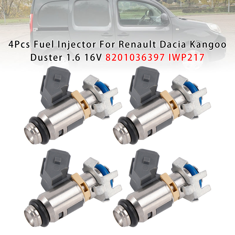 Renault Dacia Kangoo Duster 1.6 16V 8201036397 IWP217 4PCS Fuel Injector