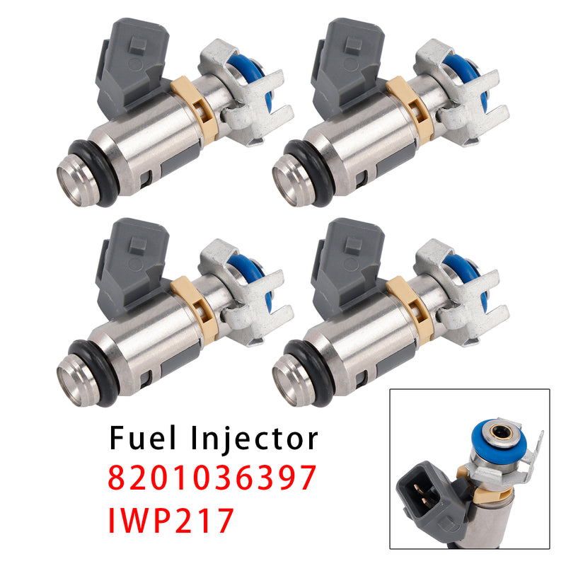 Renault Dacia Kangoo Duster 1.6 16V 8201036397 IWP217 4PCS Fuel Injector