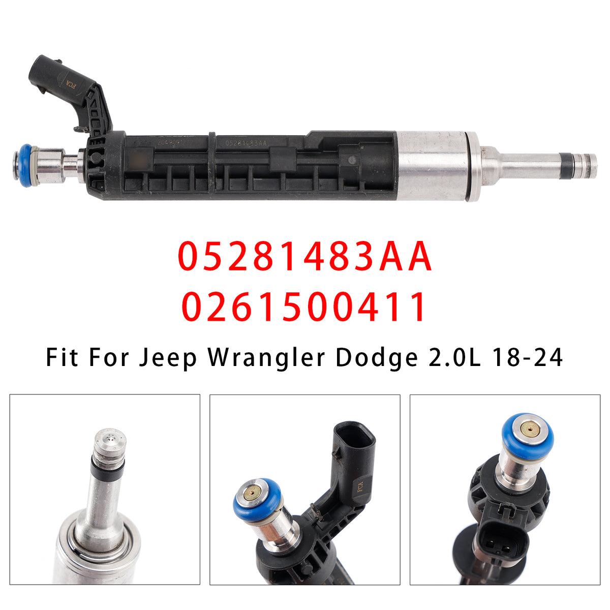 Jeep Wrangler Dodge 2.0L 2018-2024 05281483AA 0261500411 1PCS Fuel Injector