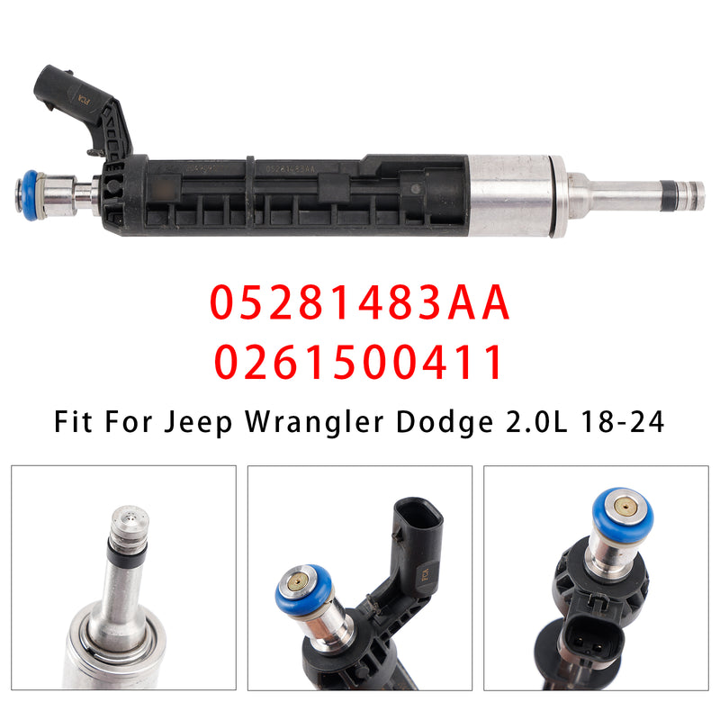 Jeep Wrangler Dodge 2.0L 2018-2024 05281483AA 0261500411 1PCS Fuel Injector