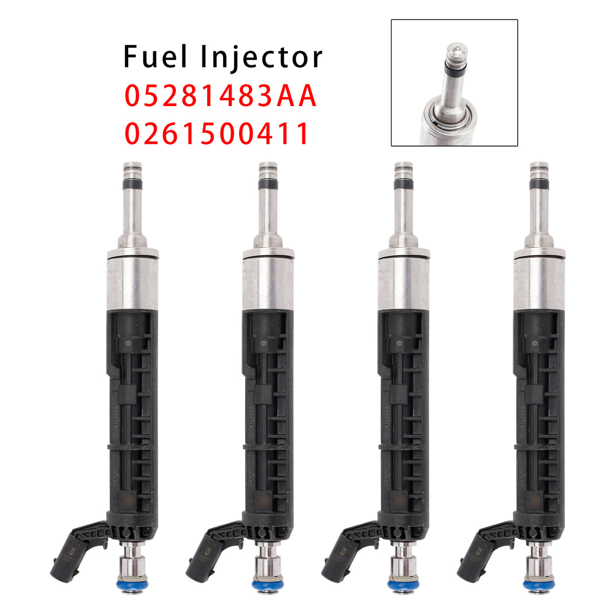 Jeep Wrangler Dodge 2.0L 2018-2024 05281483AA 0261500411 4PCS Fuel Injector