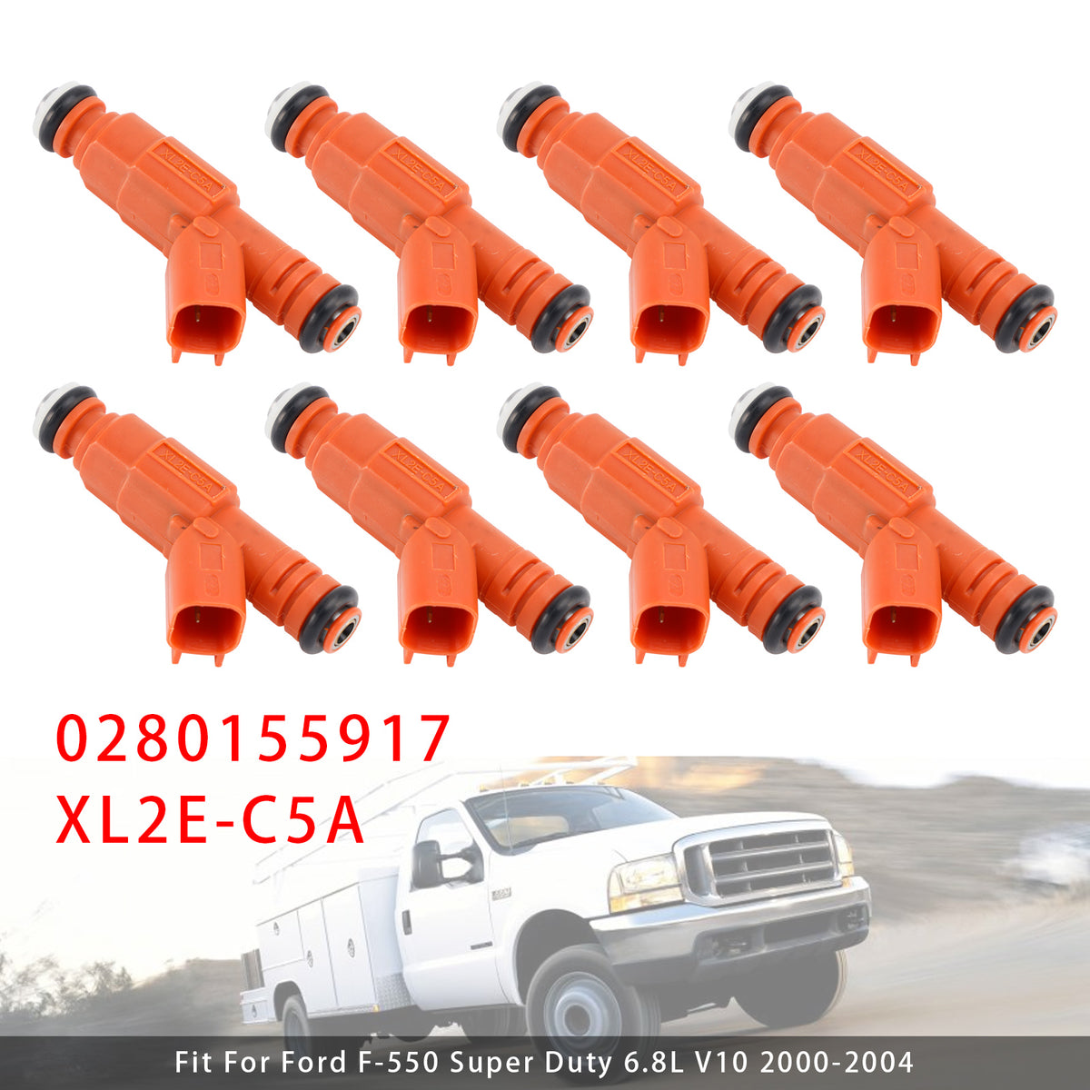 Ford F250 F350 F450 F550 6.8L V10 Mercury 0280155917 8PCS Fuel Injector