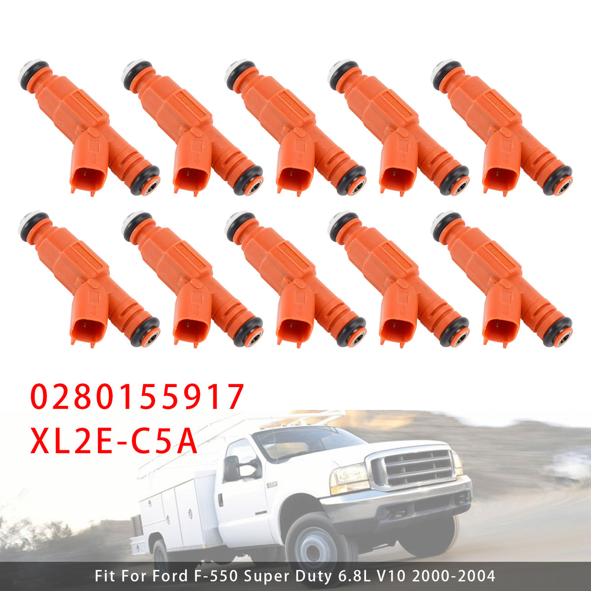 Ford F250 F350 F450 F550 6.8L V10 Mercury 0280155917 10Pcs Fuel Injector