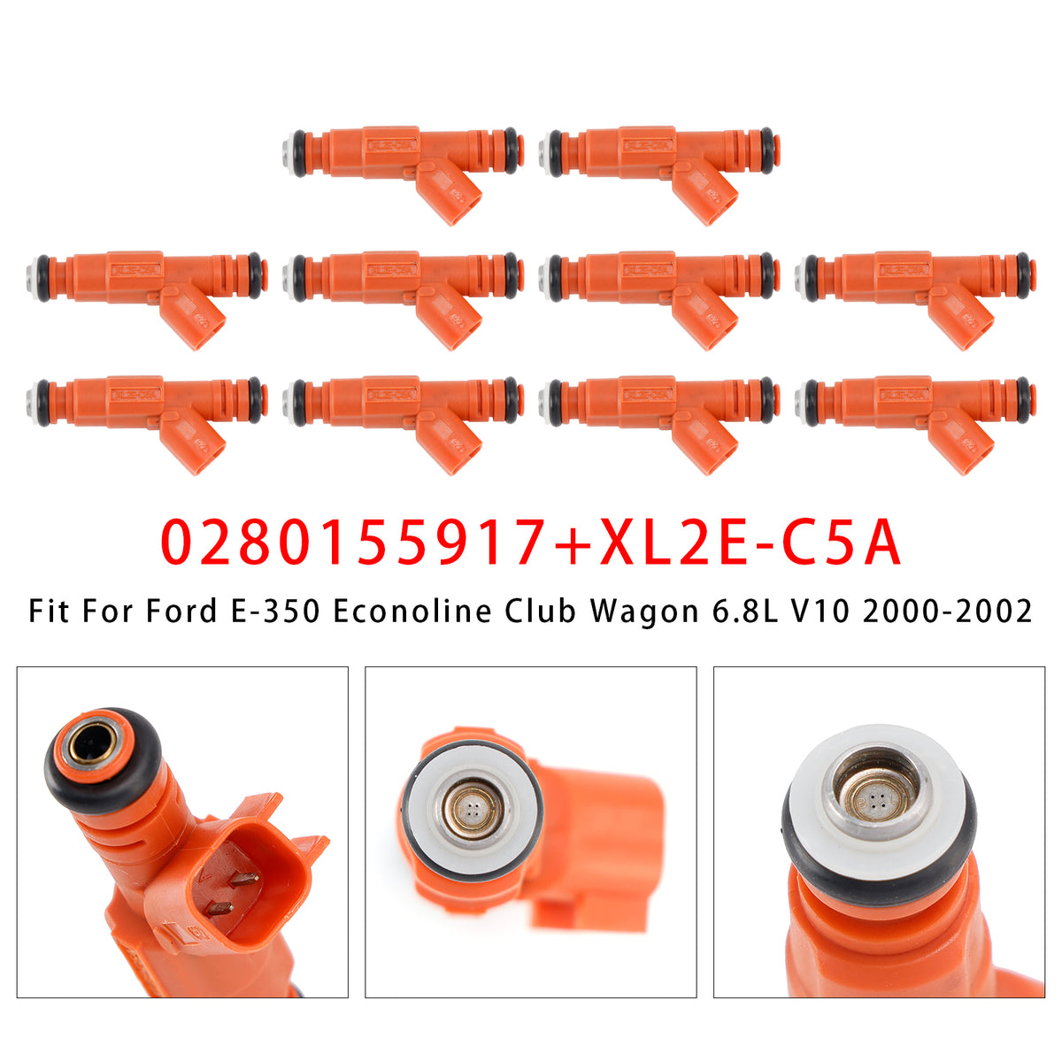 Ford F250 F350 F450 F550 6.8L V10 Mercury 0280155917 10Pcs Fuel Injector