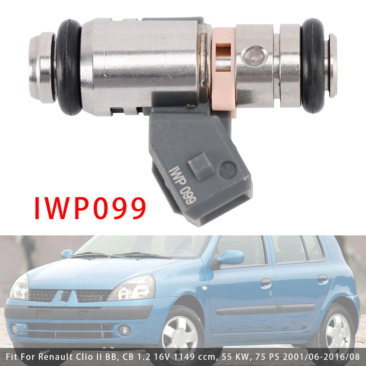 Renault Clio Kangoo Thalia Twingo I 1.2 16V IWP099 1PCS Fuel Injector