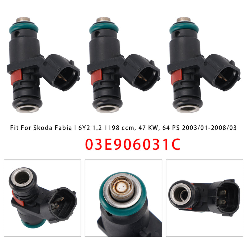 VW Polo Seat Cordoba Toledo Skoda Fabia 1.2 03E906031C 3Pcs Fuel Injector
