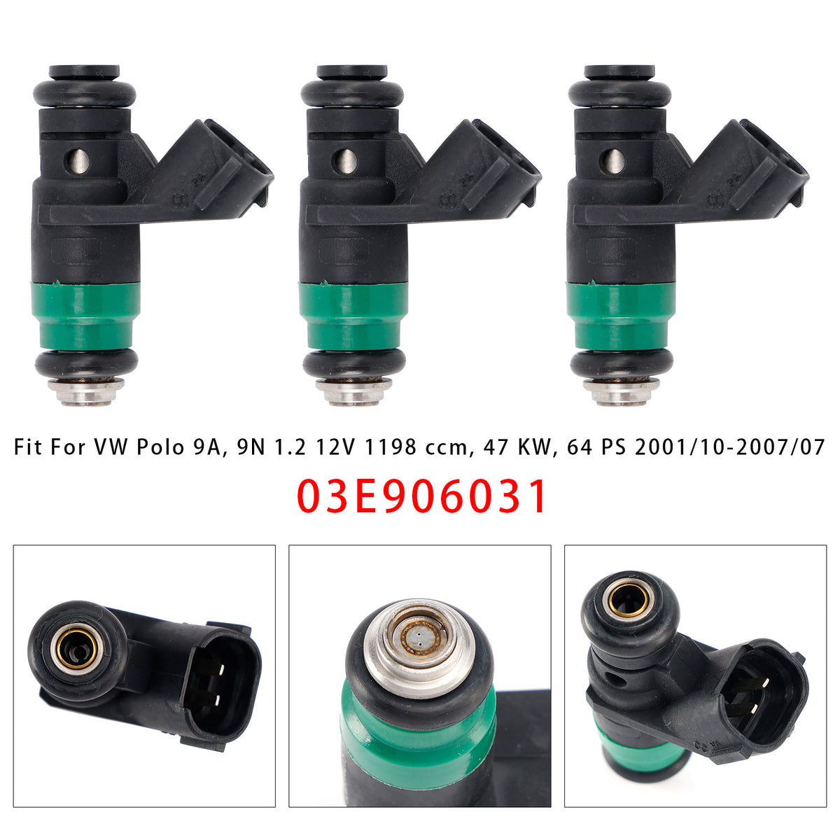 VW Polo Seat Cordoba Toledo Skoda Fabia 1.2 03E906031 3Pcs Fuel Injector