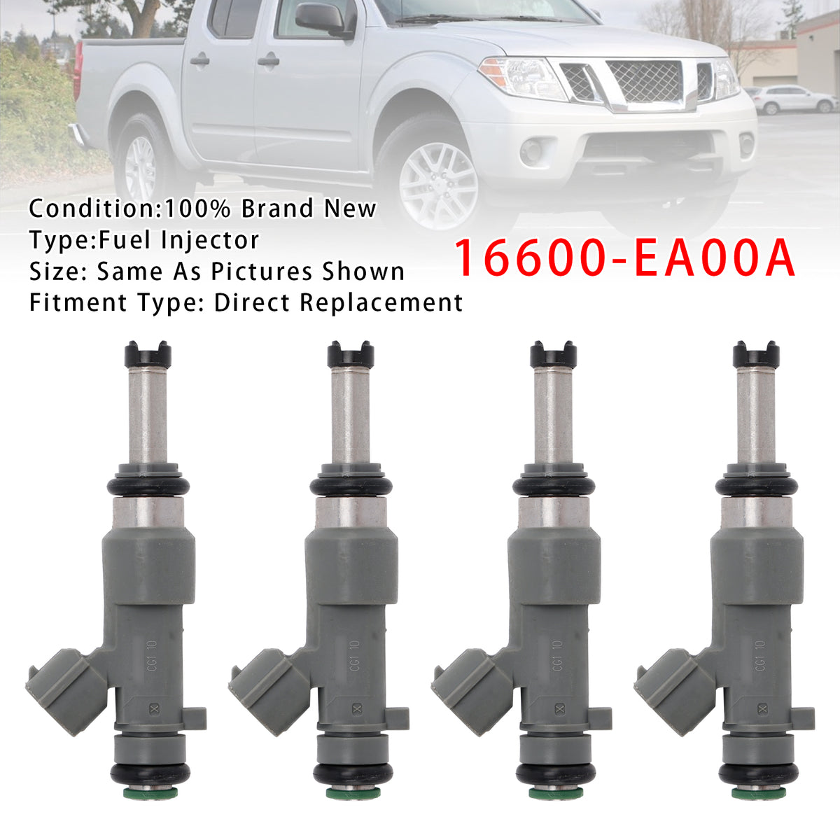 Nissan Frontier 2.5L 2005-2019 16600-EA00A 4PCS Fuel Injector