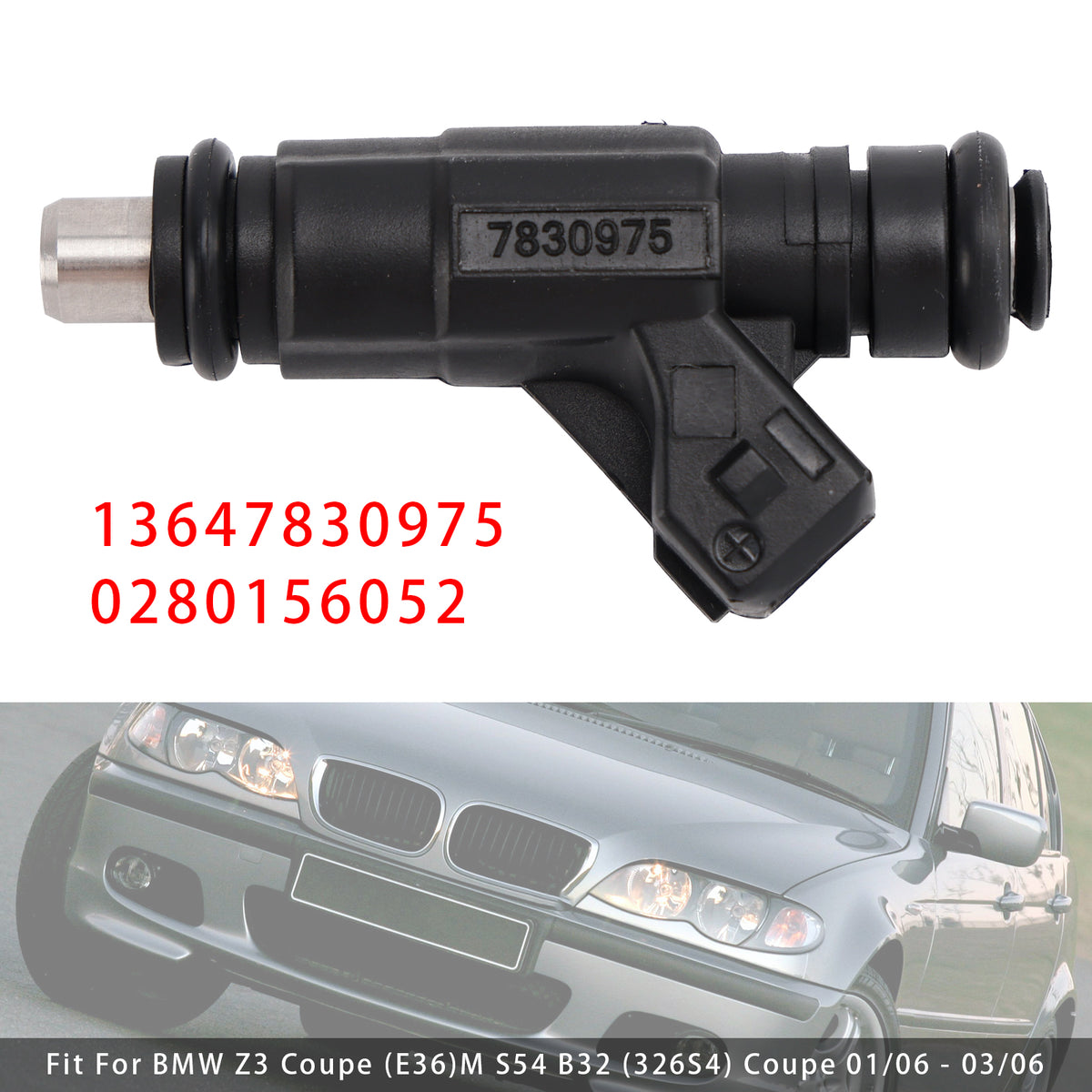 BMW E46 S54 M3 Z4 3.2 2001-2006 13647830975 0280156052 1PCS Fuel Injector