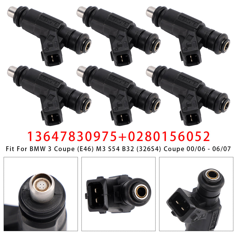 BMW E46 S54 M3 Z4 3.2 2001-2006 13647830975 0280156052 6PCS Fuel Injector