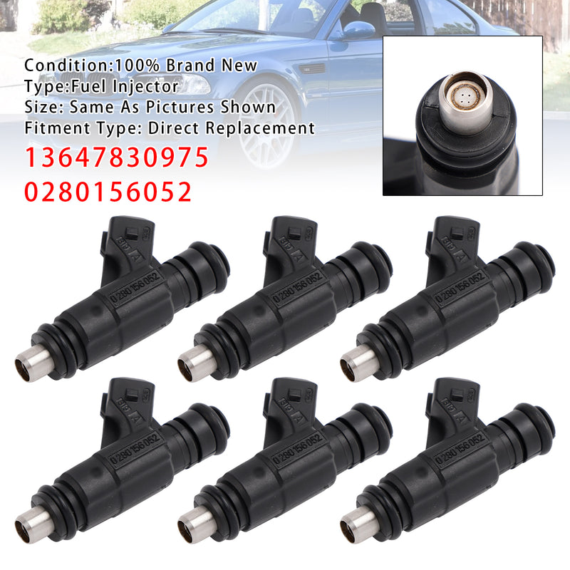 BMW E46 S54 M3 Z4 3.2 2001-2006 13647830975 0280156052 6PCS Fuel Injector