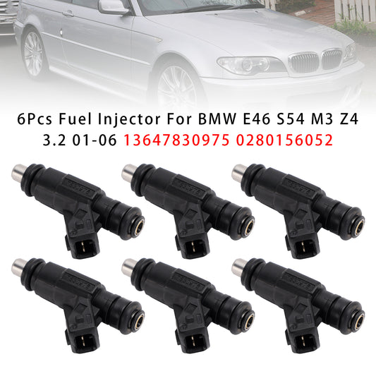 BMW E46 S54 M3 Z4 3.2 2001-2006 13647830975 0280156052 6PCS Fuel Injector