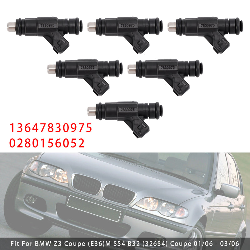 BMW E46 S54 M3 Z4 3.2 2001-2006 13647830975 0280156052 6PCS Fuel Injector